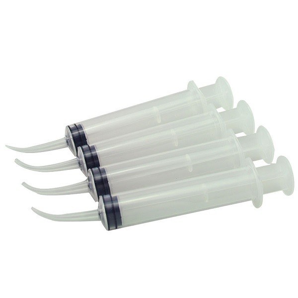 Disposable Plastic Dental Syringe Curved Tip Style For Root Canal / Etchant
