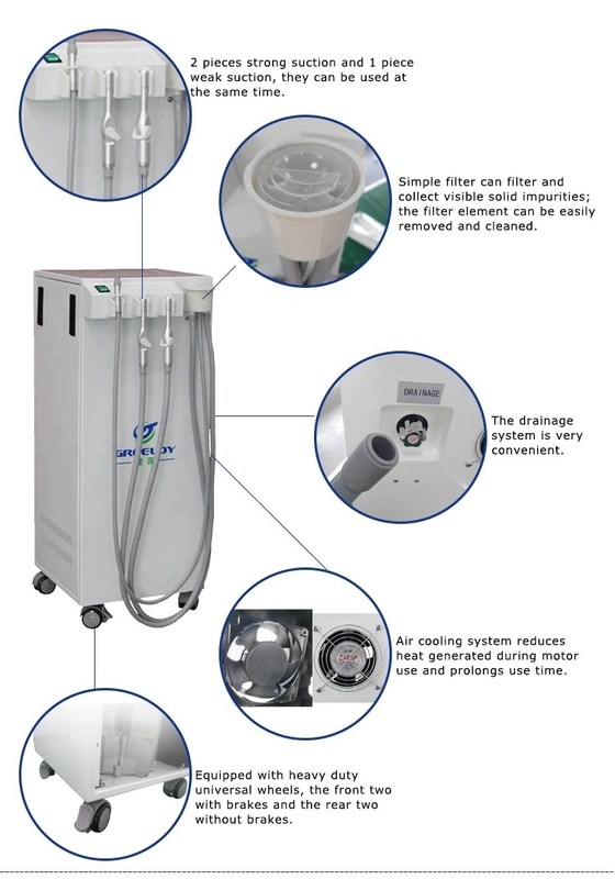 450W Power Dental Vacuum Suction Unit With Strong Saliva Ejector 50dB Noise
