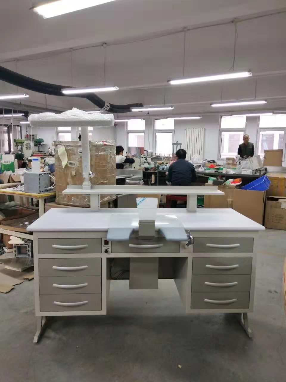 Dental furniture AXJT6 double person dental lab workstation used for