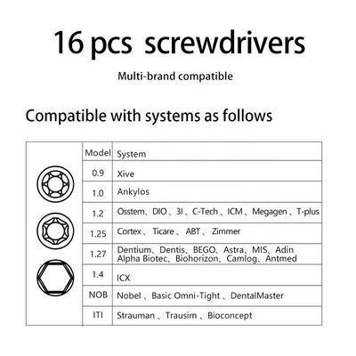 Silver Durable Universal Torque Wrench Implan Gigi Serbaguna