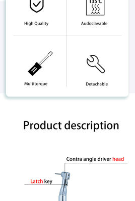 Implantes dentales universales durables de plata de la llave de esfuerzo de torsión multiusos