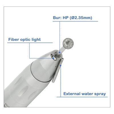 오래가는 곧은 원추형 두부 핸드피스, 스테인레스 강 치과용 핸드피스 광섬유