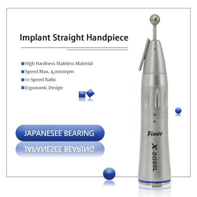 Handpiece Kerucut Hidung Lurus Tahan Lama, Serat Optik Handpiece Gigi Stainless Steel