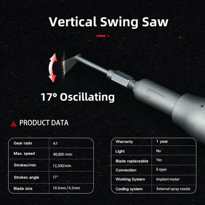 Micro Vertical Reciprocating Saw Implante dentário Cirúrgico Peça de mão de baixa velocidade