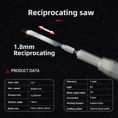 Micro Verticale Reciprocating Saw Tandheelkundig implantaat Chirurgisch handstuk met lage snelheid