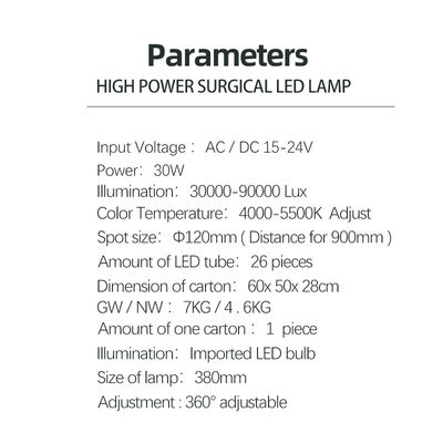 Lumière dentaire de chaise de LED avec l'ajustement de la température de couleur