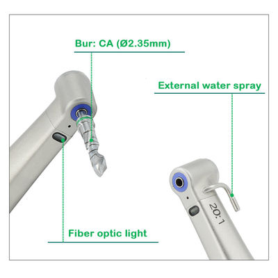 Afneembare Tandimplant van de de Snelheidsvermindering van Handpiece 20-1 de Vezel Optische Contrahoek