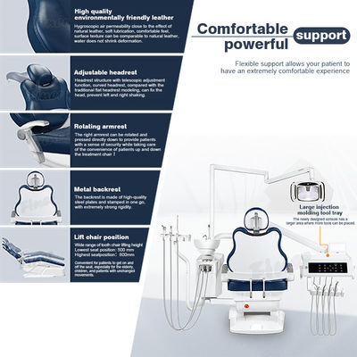 Justierbarer in Position bringender elektrischer zahnmedizinischer Stuhl mit LED-Lichtern