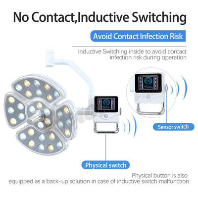 El techo dental del interruptor del sensor llevó la lámpara Shadowless ligera de la operación con la cabeza doble