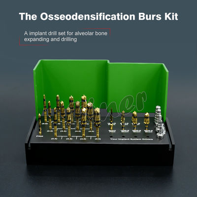 20pcs SS Implantation outils de perçage pour l'os alvéoloire Expansion de perçage Osseodensification Bur Kit