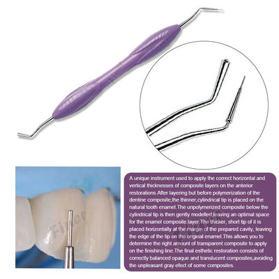 Instrument de remplissage en résine composite dentaire 7 pièces en acier inoxydable