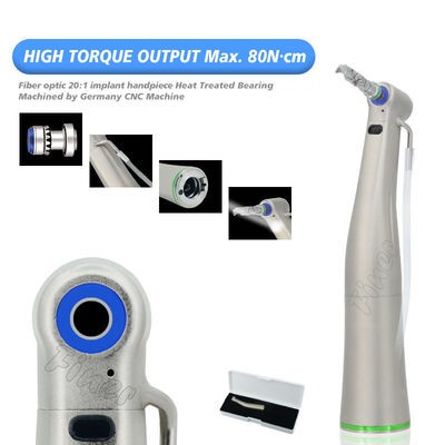 2000rpm Contra Angle Handpiece Dental Surgery 20/1 Implant Handpiece With Fiber Optical