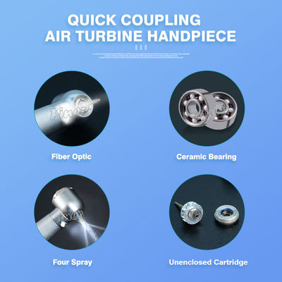 Turbine Quick Coupling Dental Handpiece Unit Fiber Optic High Speed Handpiece