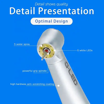 Handpiece Dental Logam Dengan Lampu LED Keramik Bearing Praktis