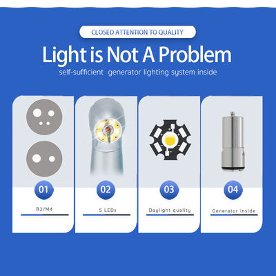 Tay khoan LED nha khoa thực tế 2 lỗ, Tay khoan tốc độ cao nha khoa 4 lỗ