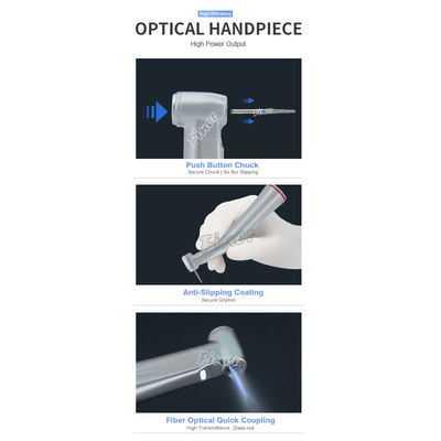 200000rpm Unidad de pieza de mano dental Anillo rojo Mini cabeza de alto par eléctrico 1/5 pieza de mano dental