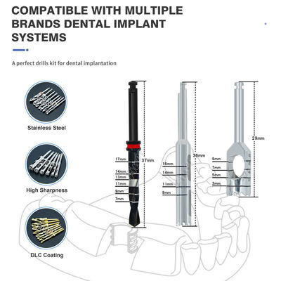 สแตนเลสสแตนเลสสั้นและสะโพกยาว Trephine Drill กล่องเจาะปลูกฟัน