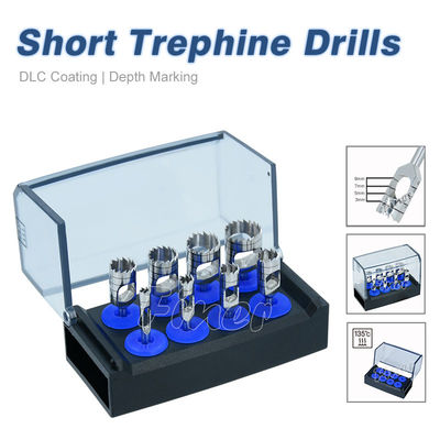 Acero inoxidable de huesos cortos y largos Trefina perforación implantes dentales kit de perforación