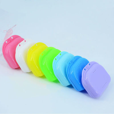 Colorful Plastic Custom Orthodontic Uv Retainer Case Box Plastic Denture Storage Box Dental Retainer Case