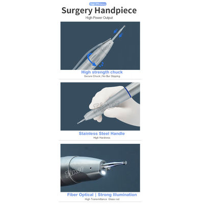 Low Speed Straight Surgery Implant Dental Handpiece Dengan Serat Optik