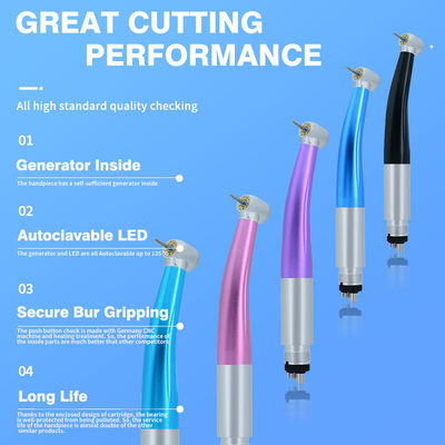 5 Led colorato dentale handpiece Dental handpiece 5 Led dentale alta velocità colorato handpiece