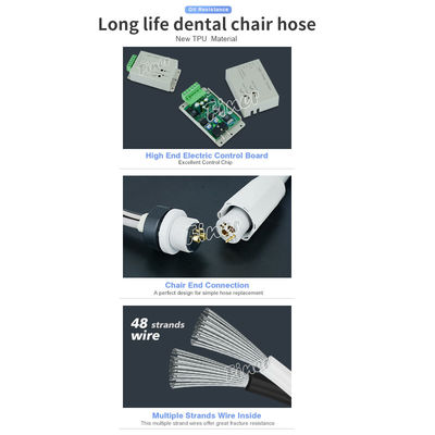 4 trous de tuyau de pièce à main en silicone dentaire pour la pièce à main à grande vitesse